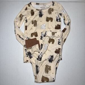 Angel Dear Toddler Bear Print Bamboo Pajamas Size 4T